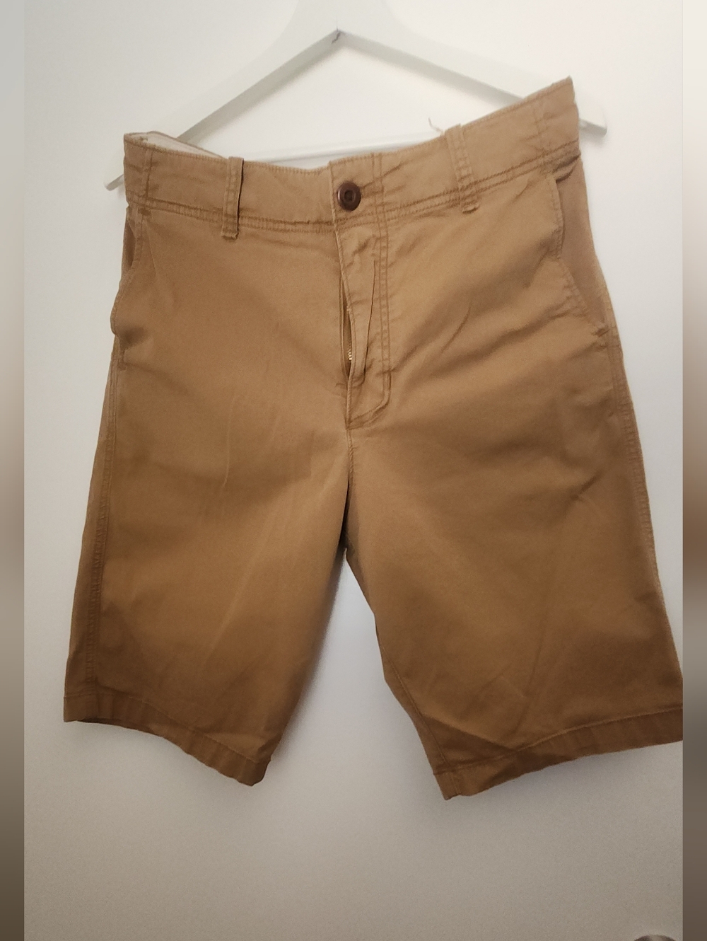 Hollister Men’s Tan Chino Resort Flat-Front Shorts 34